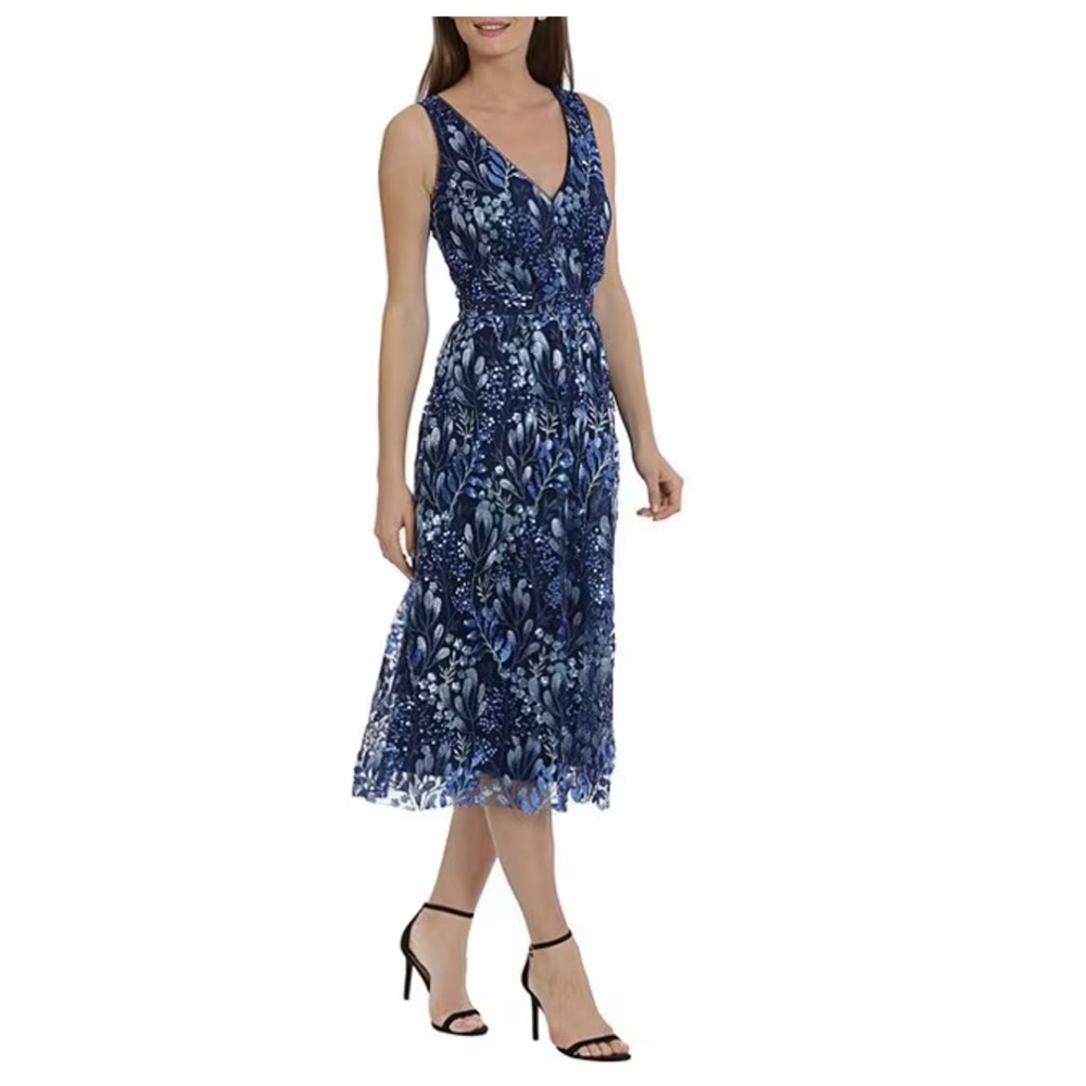 Maggy London V-Neck Sequined Dress